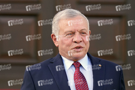 Empfang von Abdullah II. bin al-Hussein im Schloss Bellevue in Berlin