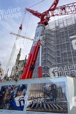 Wiederaufbau der zerstörten Kathedrale Notre-Dame de Paris