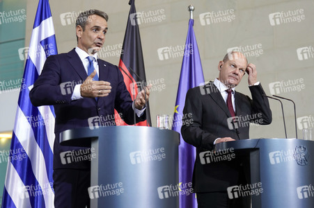 Empfang von Kyriakos Mitsotakis im Kanzleramt in Berlin