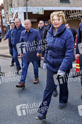 Olaf Scholz besucht das Hochwassergebiet in Verden