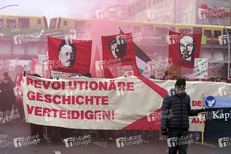 Luxemburg-Liebknecht-Demonstration 2024 in Berlin
