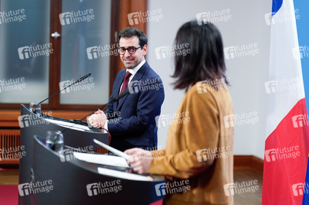 Pressekonferenz von Annalena Baerbock und Stéphane Séjourné in Berlin