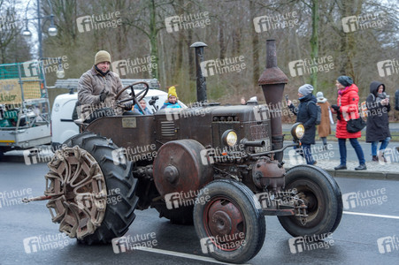 Ankunft zur Großdemonstration von Landwirtschaft und Transportgewerbe in Berlin