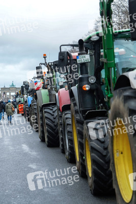 Ankunft zur Großdemonstration von Landwirtschaft und Transportgewerbe in Berlin