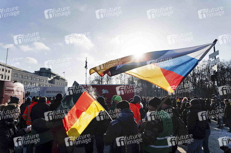 Kundgebung der Spediteure in Berlin
