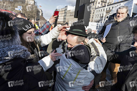 Kundgebung der Spediteure in Berlin