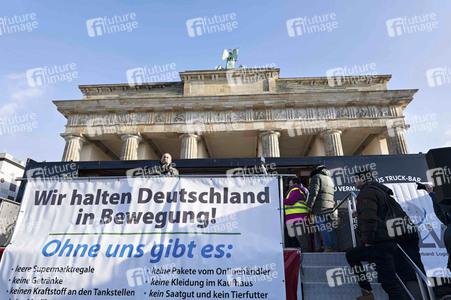 Kundgebung der Spediteure in Berlin