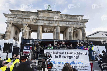 Kundgebung der Spediteure in Berlin
