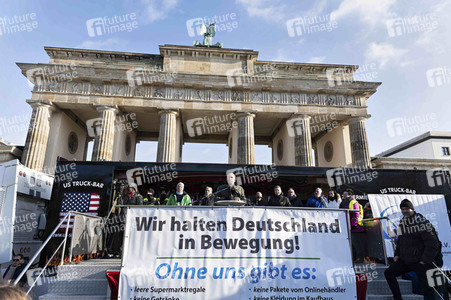 Kundgebung der Spediteure in Berlin