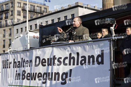 Kundgebung der Spediteure in Berlin