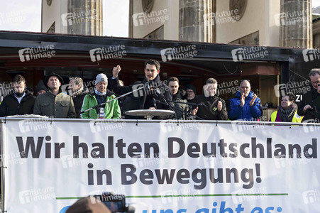 Kundgebung der Spediteure in Berlin