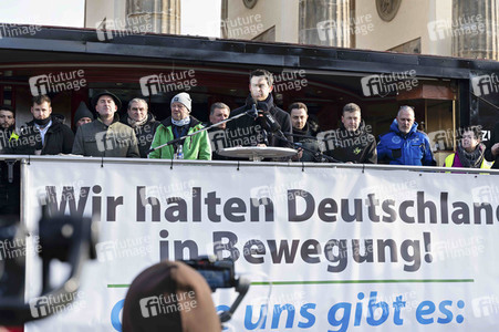 Kundgebung der Spediteure in Berlin