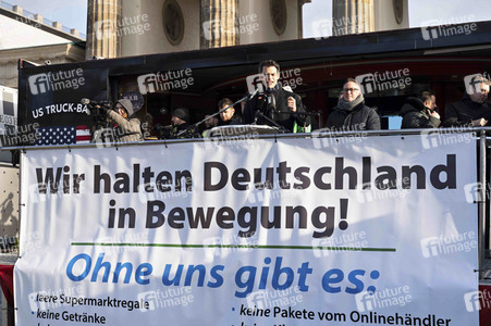 Kundgebung der Spediteure in Berlin