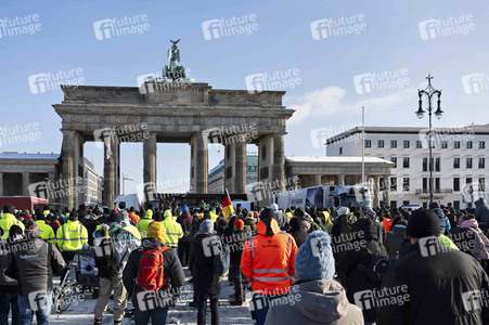 Kundgebung der Spediteure in Berlin