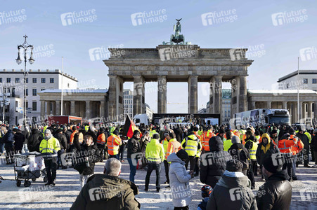 Kundgebung der Spediteure in Berlin
