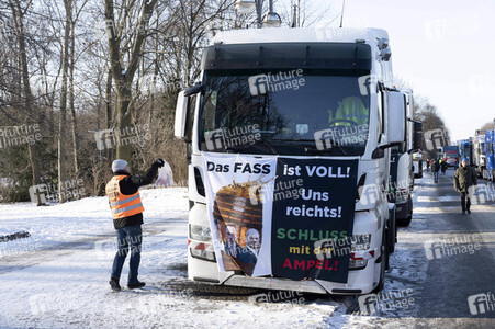 Kundgebung der Spediteure in Berlin