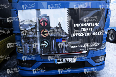 Kundgebung der Spediteure in Berlin