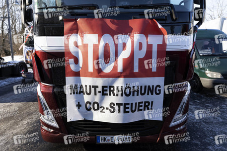 Kundgebung der Spediteure in Berlin