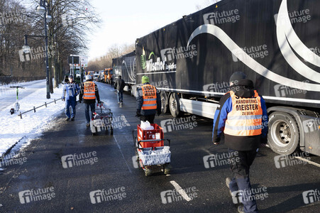 Kundgebung der Spediteure in Berlin
