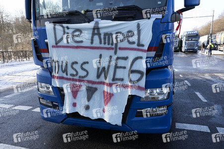 Kundgebung der Spediteure in Berlin