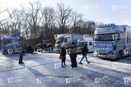 Kundgebung der Spediteure in Berlin