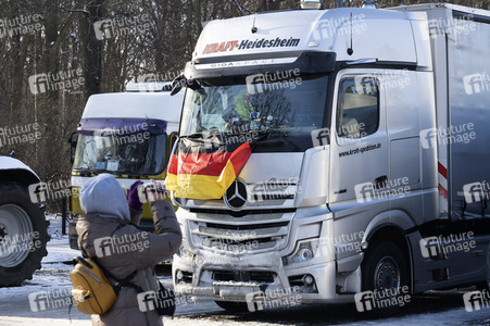Kundgebung der Spediteure in Berlin