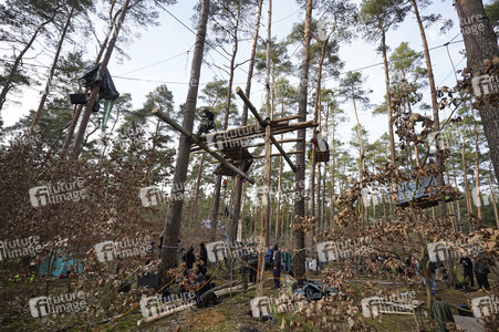 Protestcamp gegen die Erweiterungspläne des Tesla-Werks in Grünheide
