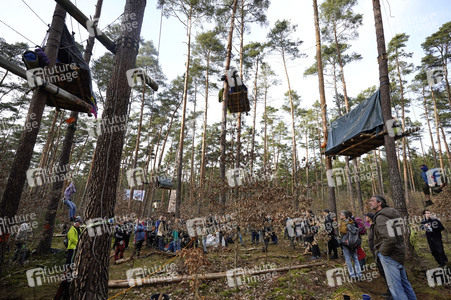 Protestcamp gegen die Erweiterungspläne des Tesla-Werks in Grünheide