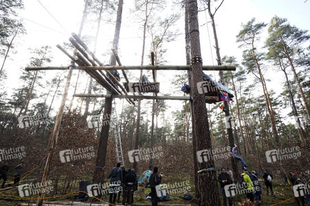 Protestcamp gegen die Erweiterungspläne des Tesla-Werks in Grünheide