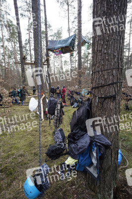 Protestcamp gegen die Erweiterungspläne des Tesla-Werks in Grünheide