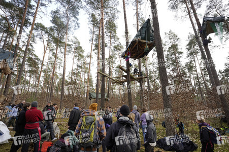 Protestcamp gegen die Erweiterungspläne des Tesla-Werks in Grünheide