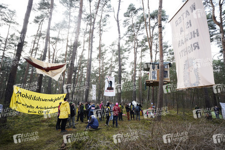 Protestcamp gegen die Erweiterungspläne des Tesla-Werks in Grünheide