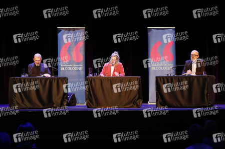 Dietmar Bär, Anna Schudt und Thomas Böhm auf der lit.Cologne 2024 in Köln