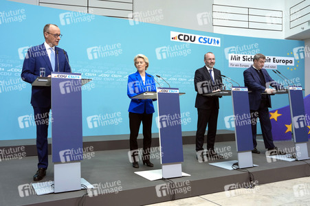 Sitzung der Präsidien der CDU und der CSU zum Europawahlprogramm in Berlin