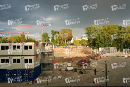 Baustelle zum Erweiterungsbau des Kanzleramtes in Berlin