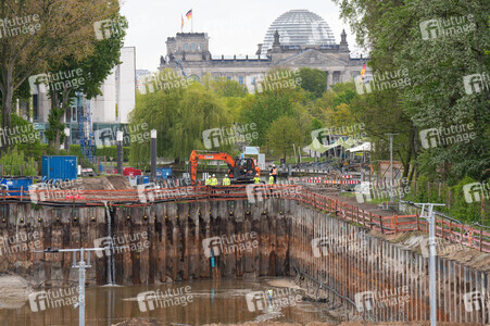 Baustelle zum Erweiterungsbau des Kanzleramtes in Berlin