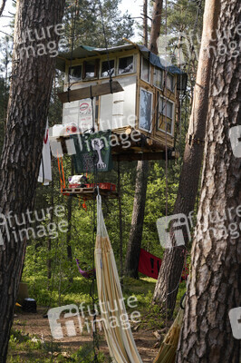 Protestcamp gegen die Erweiterungspläne des Tesla-Werks in Grünheide