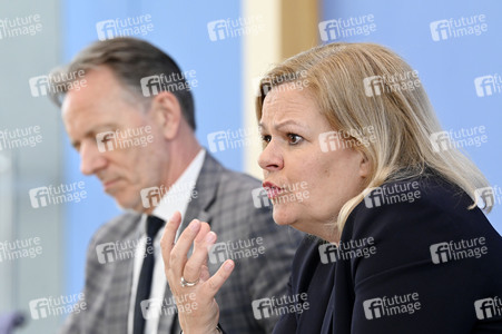 Bundespressekonferenz Fallzahlen für die Politisch Motivierte Kriminalität (PMK) 2023 in Berlin