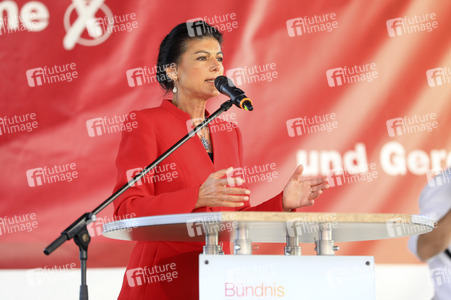 Wahlkampfveranstsaltung des Bündnis Sahra Wagenknecht in Leipzig