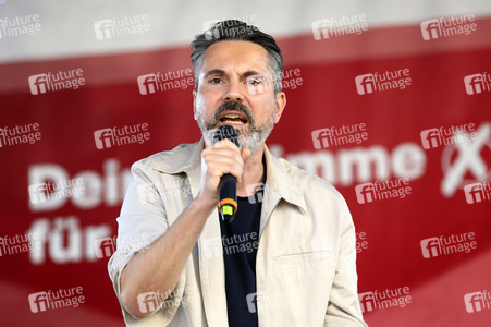 Wahlkampfveranstsaltung des Bündnis Sahra Wagenknecht in Leipzig