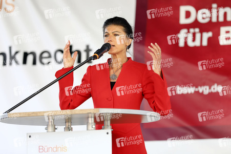 Wahlkampfveranstsaltung des Bündnis Sahra Wagenknecht in Leipzig