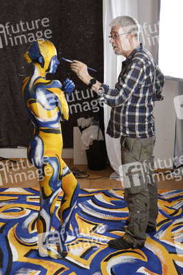 BODYART: Blau-Gelb Splash / Blue-Yellow Splash