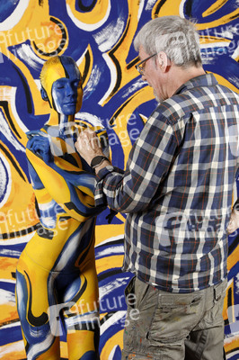 BODYART: Blau-Gelb Splash / Blue-Yellow Splash