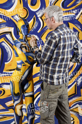 BODYART: Blau-Gelb Splash / Blue-Yellow Splash