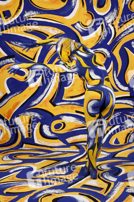 BODYART: Blau-Gelb Splash / Blue-Yellow Splash
