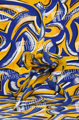 BODYART: Blau-Gelb Splash / Blue-Yellow Splash