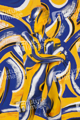 BODYART: Blau-Gelb Splash / Blue-Yellow Splash