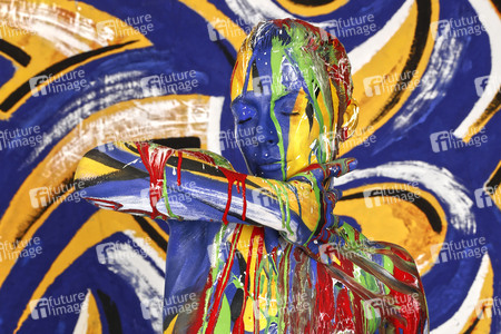 BODYART: Blau-Gelb Splash / Blue-Yellow Splash