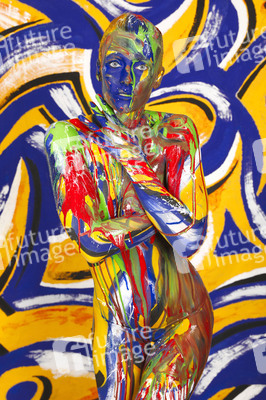 BODYART: Blau-Gelb Splash / Blue-Yellow Splash