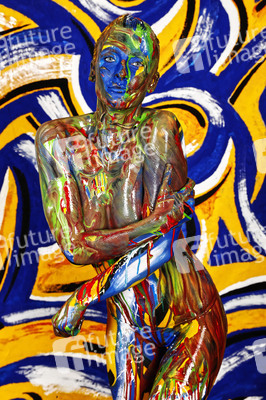 BODYART: Blau-Gelb Splash / Blue-Yellow Splash